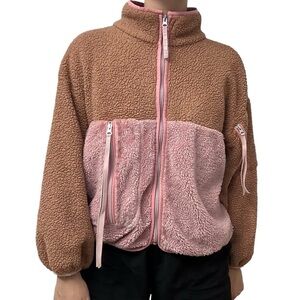 Ugg Australia Jacket Zip Up Sherpa Kawaii Colorblock Teddy Size Extra Small